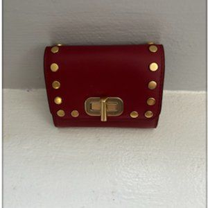 Michael Kors Red Wallet with Gold Studs
